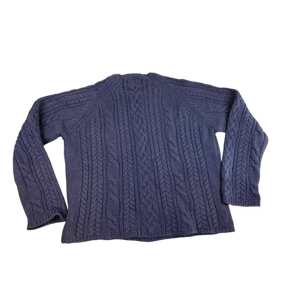 Vintage Abercrombie and Fitch Cable Knit Sweater Men's XL 100% Wool Blue - Picture 3 of 6